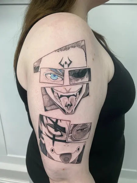 Sukuna and magi tattoos — anime and pop culture tattoo by Lewis Zangaro, The SelfMade Tattoo Company, Wolverhampton
