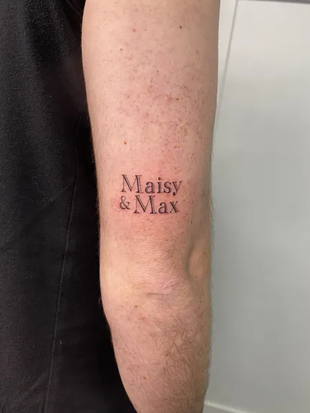 Lettering — fine line tattoo by Lewis Zangaro, The SelfMade Tattoo Company, Wolverhampton
