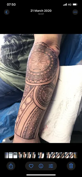 Polynesian tribal tattoo — fine line tattoo by Lewis Zangaro, The SelfMade Tattoo Company, Wolverhampton