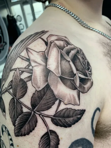 Rose — tattoo flash design by Lewis Zangaro, The SelfMade Tattoo Company, Wolverhampton