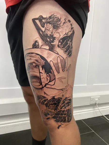 Monkey d. luffy — tattoo by Lewis Zangaro, The SelfMade Tattoo Company, Wolverhampton