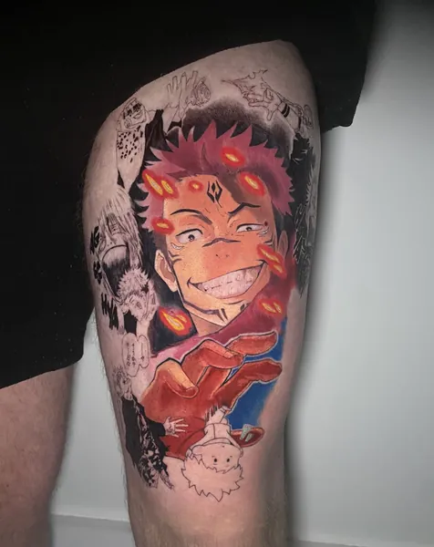 Ryomen sukuna tattoo — tattoo by Lewis Zangaro, The SelfMade Tattoo Company, Wolverhampton
