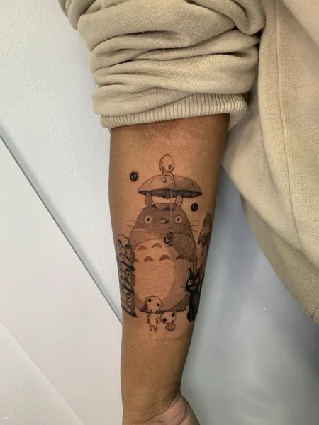 Ghibli characters tattoo — tattoo by Lewis Zangaro, The SelfMade Tattoo Company, Wolverhampton